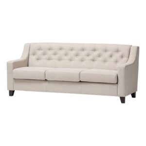 hawthorne collections fabric upholstered sofa in light beige