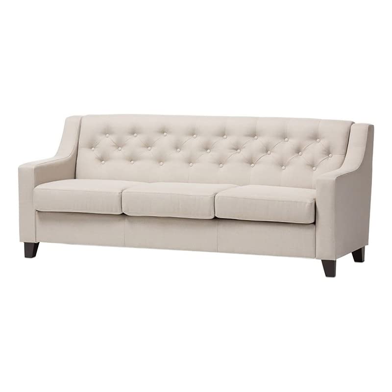 Hawthorne Collections Fabric Upholstered Sofa in Light Beige