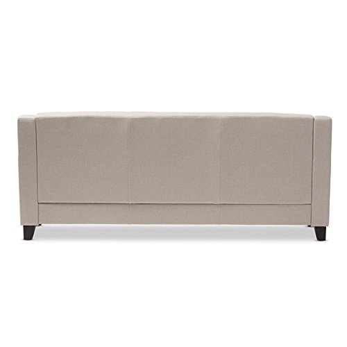 Hawthorne Collections Fabric Upholstered Sofa in Light Beige