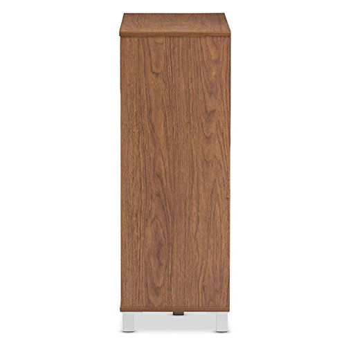 Hawthorne Collections Modern Contemporary 2 Door Wood Shoe Storage Cabinet in Walnut