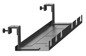 monoprice cable tray organizer - black | under desk cord management, ideal for work computer tables, home and office sit-stand desks - workstream collection