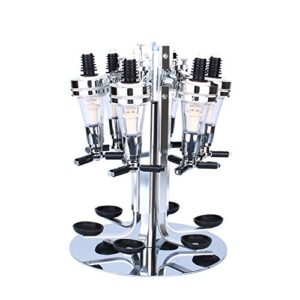 liquor dispenser, home bar butler 6 bottle rotated mounted liquor holder professional alcohol dispenser station portable beverage wine racks cocktail dispenser wine holder bar party drinking