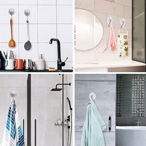 SUNDOKI Suction Cup Hooks, Removable Vacuum Holder for Restroom, Bathroom and Kitchen Towel Hanger Storage (4 Pack)