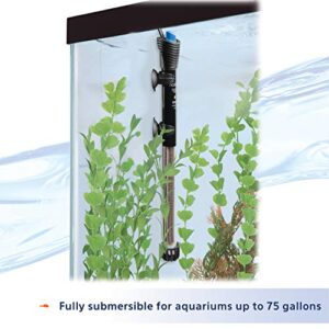 Aqueon Submersible Aquarium Fish Tank Heater For Up To 75 Gallon Aquariums, 200 Watts