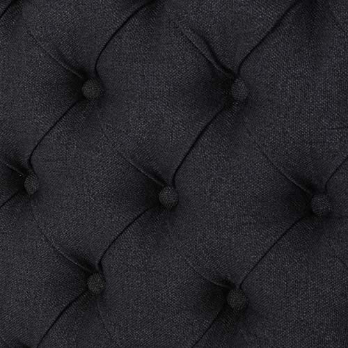 Christopher Knight Home Jezebel Fabric Headboard, Queen / Full, Dark Charcoal / Black Steel