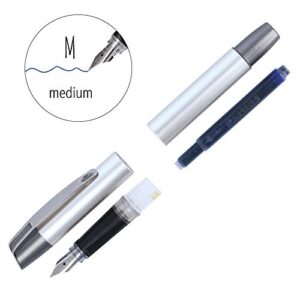 Online Ergonomic fountain pen for school/college Campus Fluffy Cats - solid medium nib, soft grip part, for standard ink cartridges, refillable, ideal for beginners/pupils/students