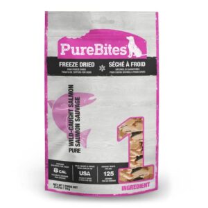 purebites freeze dried salmon dog treats 70g | 1 ingredient | made in usa (packaging may vary)