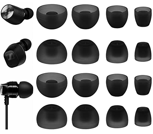 Ear Tips for Sennheiser Momentum Headphone, BLUEWALL Eartips Ear Gel for Momentum in-Ear Headphone, Durable Silicone XSSML 8 Pairs All in 1 Set Replacement Ear Tips for Sennheiser Momentum (Gray)