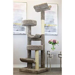 prestige cat trees 130098-neutral staggered cat tower cat tree, large
