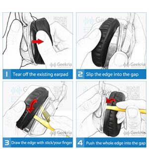 Geekria QuickFit Replacement Ear Pads for Sennheiser HD4.50BT, HD4.50BTNC, HD4.40BT, HD4.30G, HD4.20S, HD458BT, HD450, HD450BT, HD400S, HD350BT Headphones Ear Cushions, Headset Earpads, Ear Cups