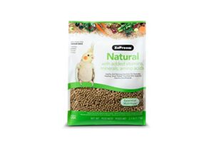 zupreem natural pellets bird food for medium birds, 2.5 lb (pack of 2) - daily nutrition, made in usa for cockatiels, quakers, lovebirds, small conures