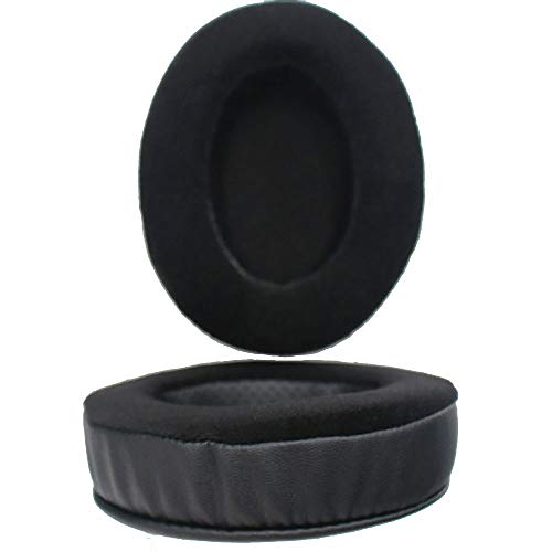 Replacement Ear Pad PU Velour Cushions for Brainwavz HM5, Turtle Beach, HD280 pro, Monoprice 8323, AKG, Sony, ATH M50X M40X ATH M Series and More Large Headphones pad (Pu/Velour Black)