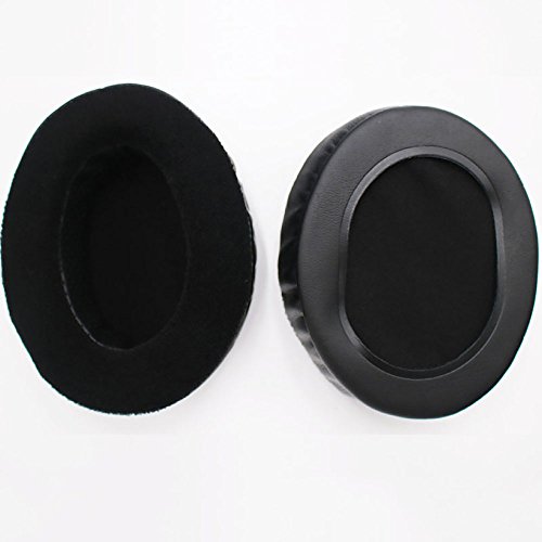 Replacement Ear Pad PU Velour Cushions for Brainwavz HM5, Turtle Beach, HD280 pro, Monoprice 8323, AKG, Sony, ATH M50X M40X ATH M Series and More Large Headphones pad (Pu/Velour Black)