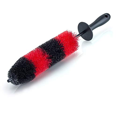 Premium Wheel /Rim Cleaning Brush Long Soft Bristle,Car Wheel Brush,Rim Tire Detail Brush,Multipurpose use For Cleaning Wheels,Rims,Exhaust Tips,Motorcycles,Bicycles, Grills,Engine (CCS-001)