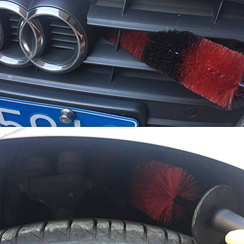 Premium Wheel /Rim Cleaning Brush Long Soft Bristle,Car Wheel Brush,Rim Tire Detail Brush,Multipurpose use For Cleaning Wheels,Rims,Exhaust Tips,Motorcycles,Bicycles, Grills,Engine (CCS-001)