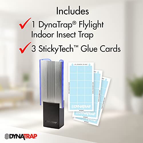 DynaTrap DT3009-1003P Flylight Indoor Plug-In Fly Trap for Flies, Fruit Flies, Moths, Gnats, & Other Flying Insects – Protects up to 600 Sq Ft