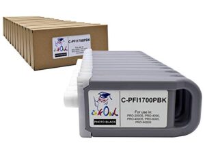 inkowl compatible ink cartridge replacement for canon pfi-1700 (700ml, 12-pack) for pro-2000, pro-4000, pro-6000 printers