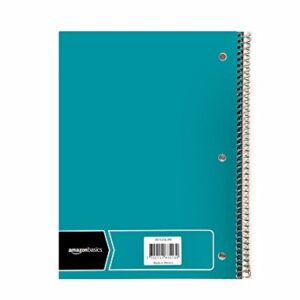 Amazon Basics Wide Ruled Wirebound Spiral Notebook, 70-Sheet, 5 Pack, Multicolor