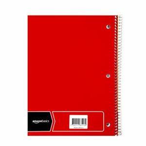 Amazon Basics Wide Ruled Wirebound Spiral Notebook, 70-Sheet, 5 Pack, Multicolor