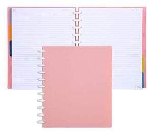 talia discbound notebooks, planner, customizable, (salmon, letter (8.5in x 11in))