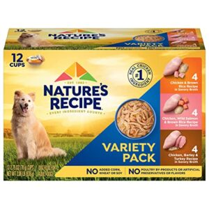 Nature's Recipe Wet Dog Food, Variety Pack, 2.75 Ounce Cup (Pack of 24)