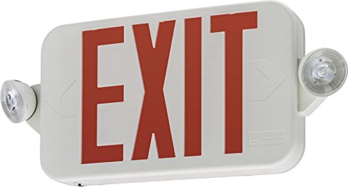 Lithonia Lighting R M6 ECC LED Emergency Exit Sign, T20 Compliant, Red Letters