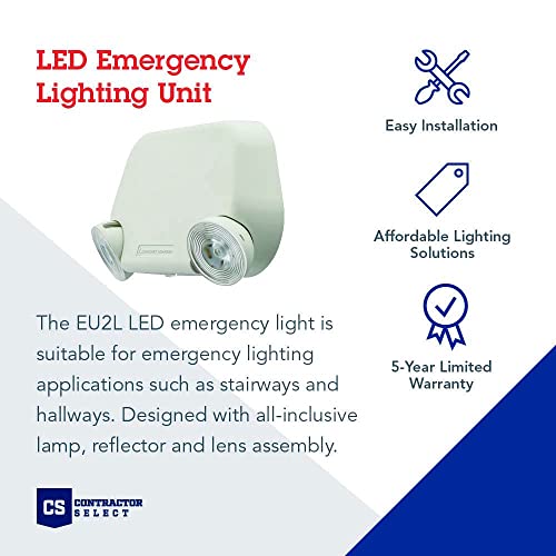 Lithonia Lighting EU2L M12 LED Emergency Light, standard T20 Compliant, Generation 3, 277 volts, White