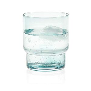 prologue libbey haze handblown glasses, set of 6, 12 oz, rocks (blue, 12 oz)