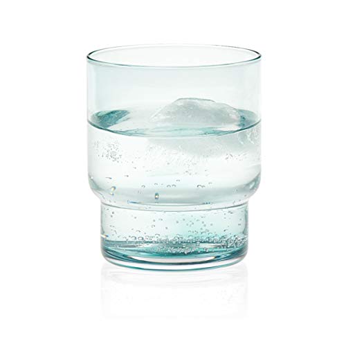 Prologue Libbey Haze Handblown Glasses, Set of 6, 12 oz, Rocks (Blue, 12 oz)