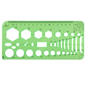 LAMXTX Measuring Stencil (6 P CS ) Plastic Geometric Template Template Geometric Ruler Fixing Tool Set for Office and Study Building formwork Drawings Drawing templates