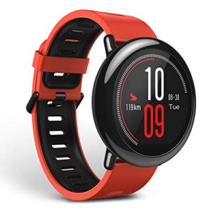 amazfit pace multisport smartwatch by huami with all-day heart rate and activity tracking, gps, 5-day battery life, (a1612 red band)