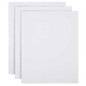 Paper Junkie Hardcover White Books for Students, Sketching, Story Writing, Blank inside (8.5 x 11 In, 3 Pack)