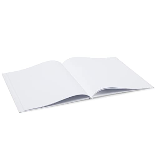 Paper Junkie Hardcover White Books for Students, Sketching, Story Writing, Blank inside (8.5 x 11 In, 3 Pack)