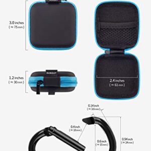 Earbuds Case, SUNGUY【5Pack】 Portable Small Earbud Carrying Case Storage Bag with Carabiner Clip for Earphone, Earbud, Earpieces, SD Memory Card, Camera Chips