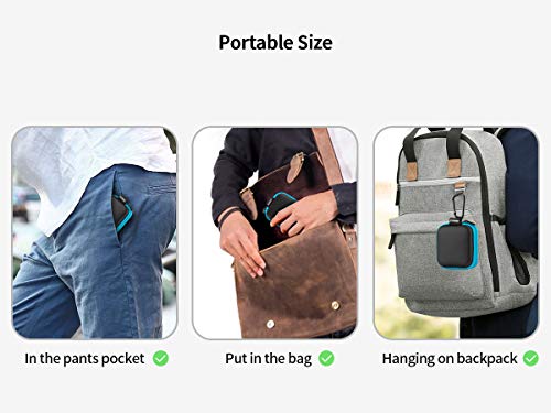 Earbuds Case, SUNGUY【5Pack】 Portable Small Earbud Carrying Case Storage Bag with Carabiner Clip for Earphone, Earbud, Earpieces, SD Memory Card, Camera Chips