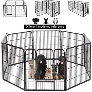 bestpet dog pen extra large indoor outdoor dog fence playpen heavy duty 8 panels 40 inches exercise pen dog crate cage kennel black