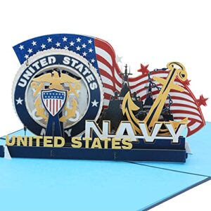 Sweet Land of Liberty Brave Soldiers of U.S. Army - 3D Pop Up Greeting Card - Father's Day Gift Birthday Card, Graduation Card Anniversary Card By AITpop?navy?