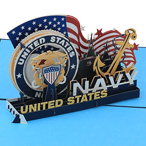 Sweet Land of Liberty Brave Soldiers of U.S. Army - 3D Pop Up Greeting Card - Father's Day Gift Birthday Card, Graduation Card Anniversary Card By AITpop?navy?