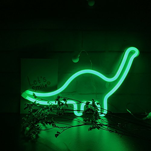 Nordstylee Led Neon Light Sign Dinosaur Sign Night Lights Wall Decor Home Decoration Light for Kids Room,Bedroom,Birthday,Wedding Party Gift (Dinosaur-Green)