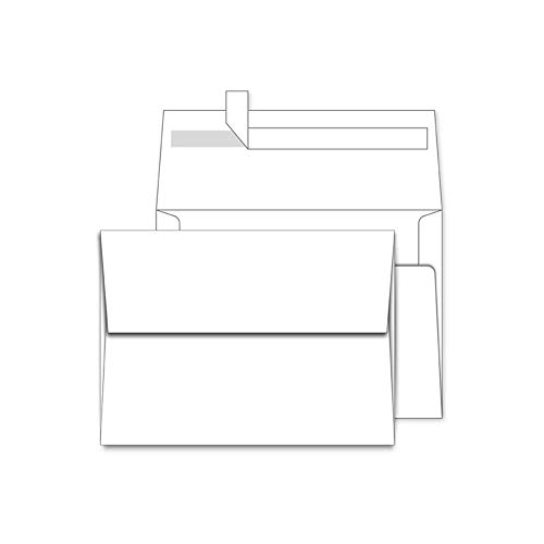 A7 White Envelopes 5X7 50 Pack - Quick Self Seal,for 5x7 Cards| Perfect for Weddings, Invitations, Photos, Graduation, Baby Shower, Stationery for General, Office | 5.25 x 7.25 inches