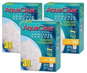 aquaclear 9 pack of ammonia remover filter inserts for 10-30 gallon aquariums (3 boxes each containing 3 filters)