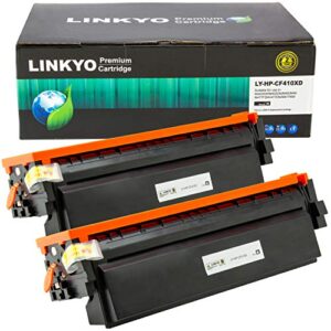 linkyo compatible toner cartridge replacement for hp 410x 410a cf410x (black, high yield, 2-pack)