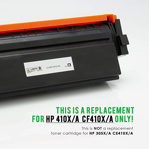 LINKYO Compatible Toner Cartridge Replacement for HP 410X 410A CF410X (Black, High Yield, 2-Pack)