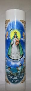 our lady of charity of cobre| caridad del cobre | led flameless prayer candle with automatic timer | english & spanish | 7-day novena candlelight vigils | catholic religious gifts