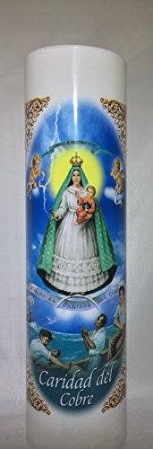 Our Lady of Charity of Cobre| Caridad del Cobre | LED Flameless Prayer Candle with Automatic Timer | English & Spanish | 7-Day Novena Candlelight Vigils | Catholic Religious Gifts