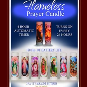 Our Lady of Charity of Cobre| Caridad del Cobre | LED Flameless Prayer Candle with Automatic Timer | English & Spanish | 7-Day Novena Candlelight Vigils | Catholic Religious Gifts