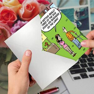 NobleWorks - 1 Cartoon Happy Birthday Card Funny - Hilarious Comic Greeting, Notecard with Envelope - Dog Business C6374BDG