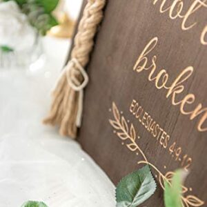 Ling's Moment A Cord of Three Strands Wedding Sign-Alternative Wedding Unity Sign - Strand of Three Cords Sign-Unity Cord Wedding Sign