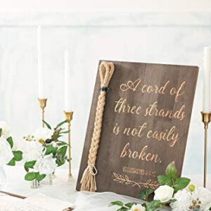 Ling's Moment A Cord of Three Strands Wedding Sign-Alternative Wedding Unity Sign - Strand of Three Cords Sign-Unity Cord Wedding Sign