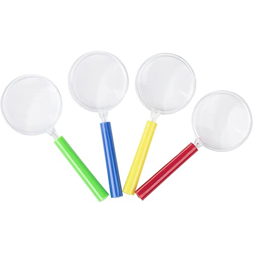 Magnifying Glasses, Children Party Favors (4.2 x 1.7 In, 4 Colors, 24-Pack)